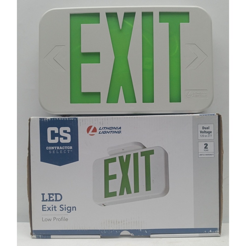 [2]‎ Lithonia Lighting Contractor Select Exit Signs Green 210LCM 120/277